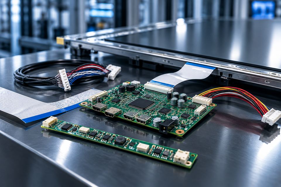 AD board with LVDS and LED backlight cables