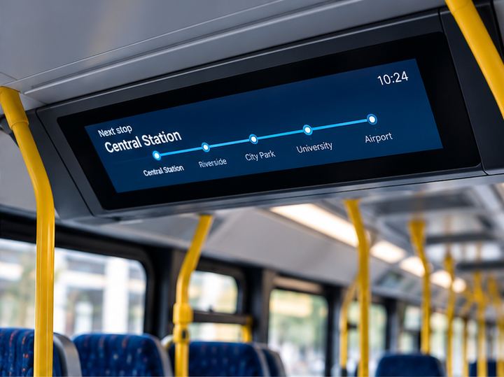 Passenger information display in a bus