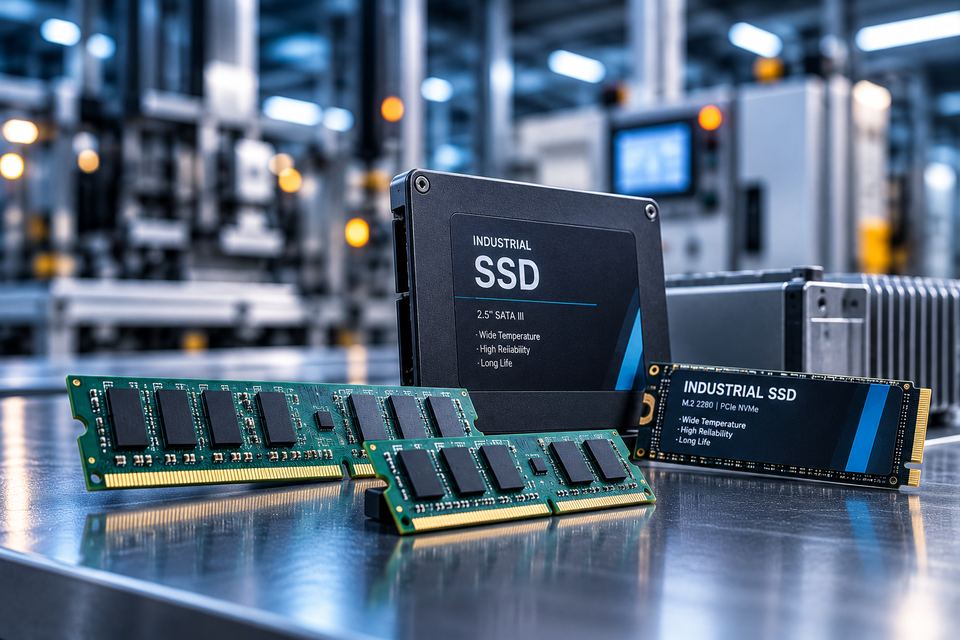 Industrial SSDs and wide-temperature RAM modules